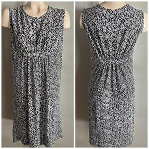 Sara Morgan Black White Leopard Print Midi Dress Petite Stretch Knit MP